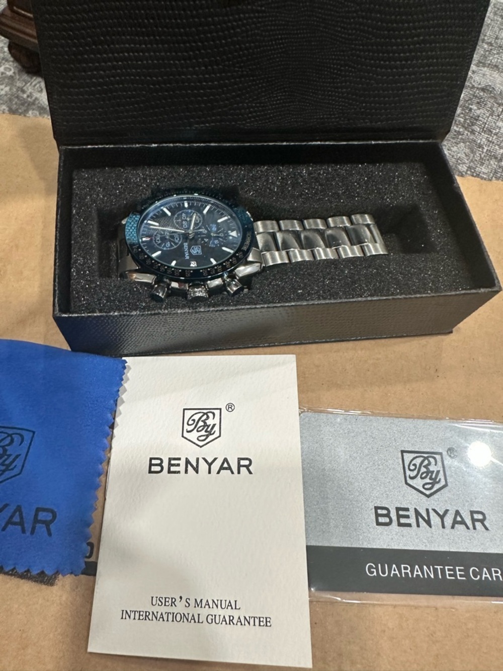 Benyar Men's Stainless Steel Chronograph Watch! Needs new battery since